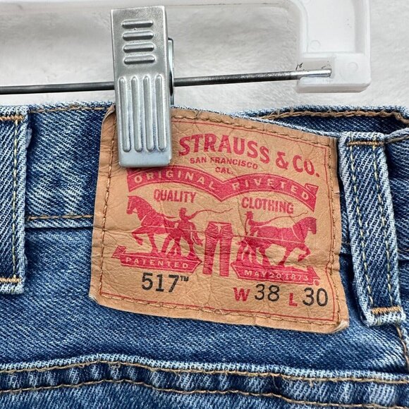 Levis 517 Jeans Mens 38x30 (36x29) Blue Medium Wash Bootcut Western Rodeo Cowboy - Picture 11 of 12